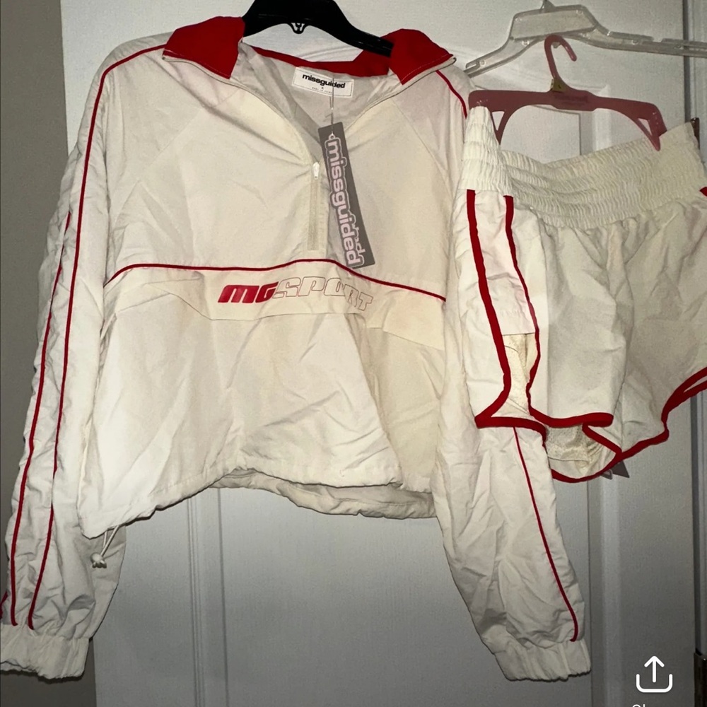 Missguided Red and White Sports Set